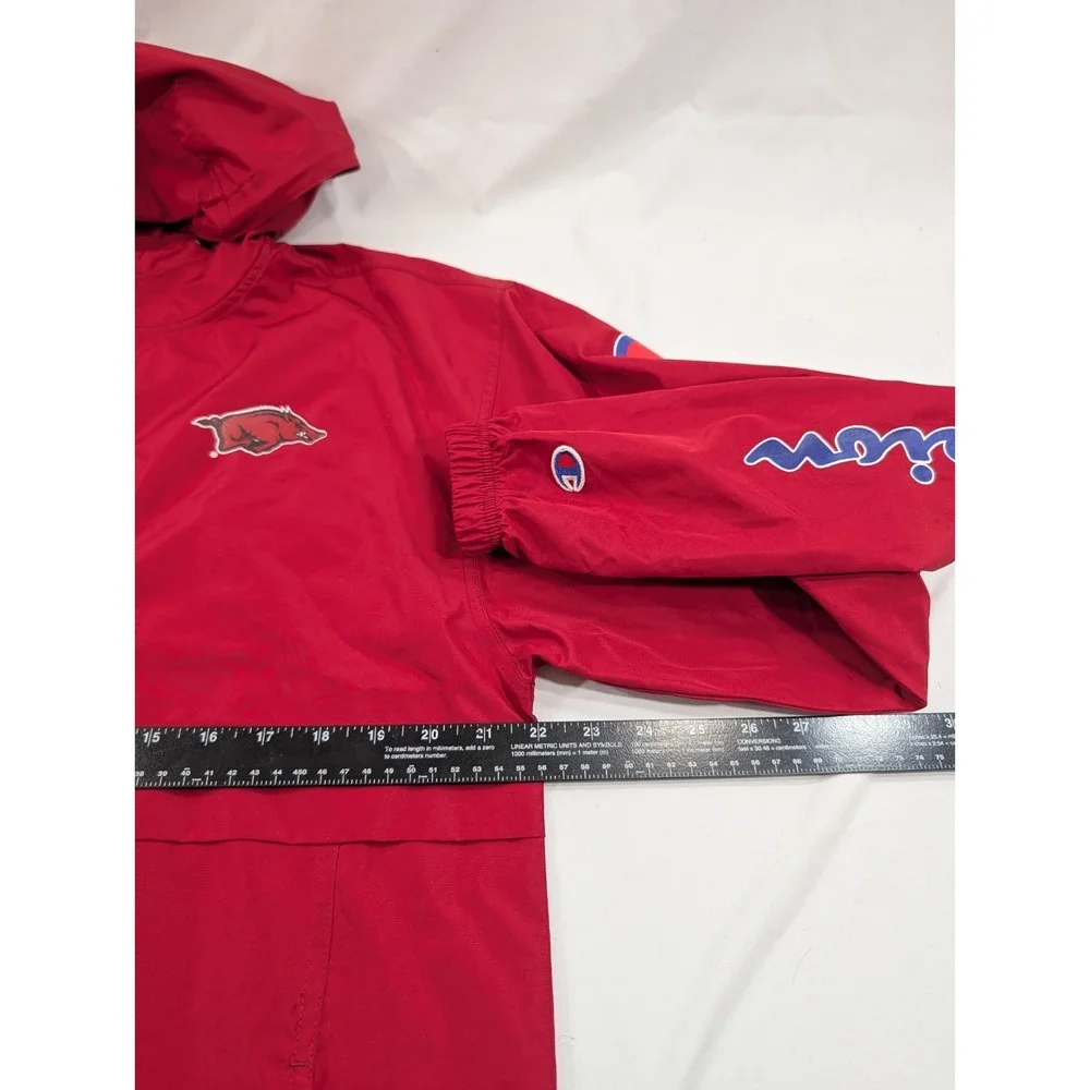 Arkansas University Razorbacks NCAA Sports‎ Windbreaker Jacket Anorak Red Medium - Picture 7 of 8